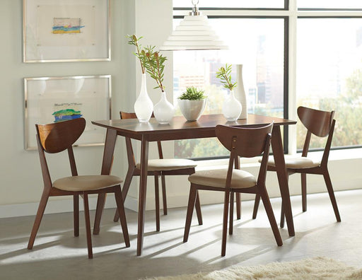 Kersey 5-piece Rectangular Dining Set Chestnut and Tan image