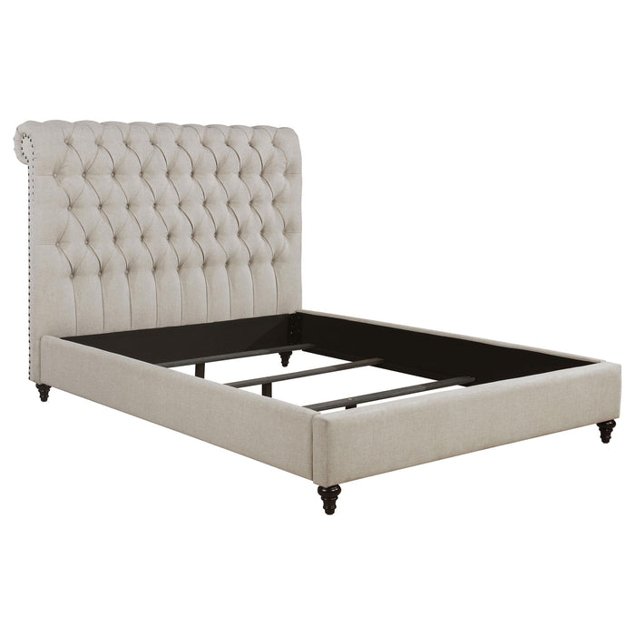 Devon ufted Upholstered Full Bed Beige image