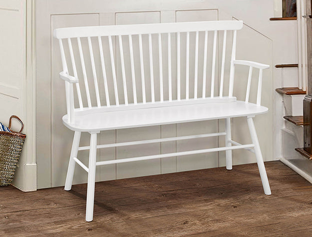 JERIMIAH SPINDLEBACK BENCH WHITE