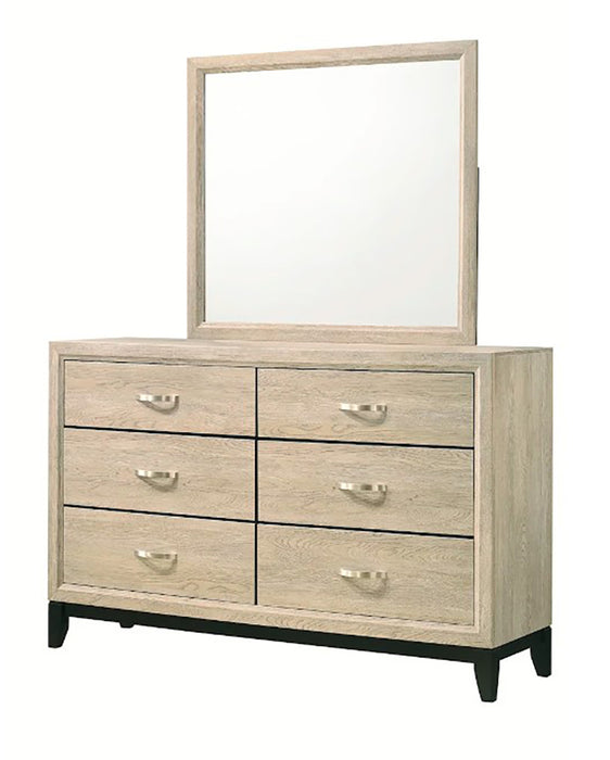 Crown Mark Furniture Akerson 6 Drawer Dresser in Beige
