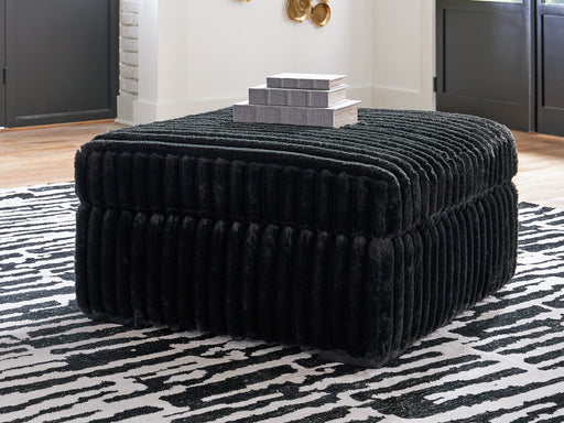 Midnight-Madness Oversized Accent Ottoman - Home Furniture And More (Brentwood, MD)