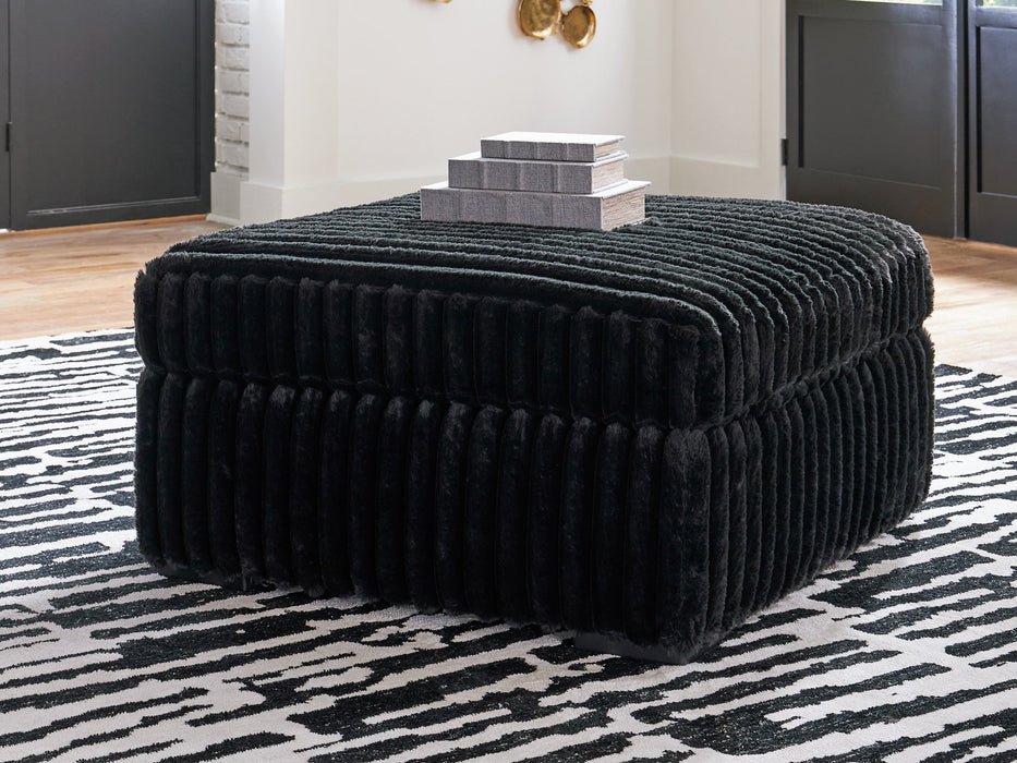 Midnight-Madness Oversized Accent Ottoman - Home Furniture And More (Brentwood, MD)
