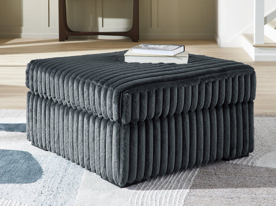 Midnight-Madness Oversized Accent Ottoman - Home Furniture And More (Brentwood, MD)