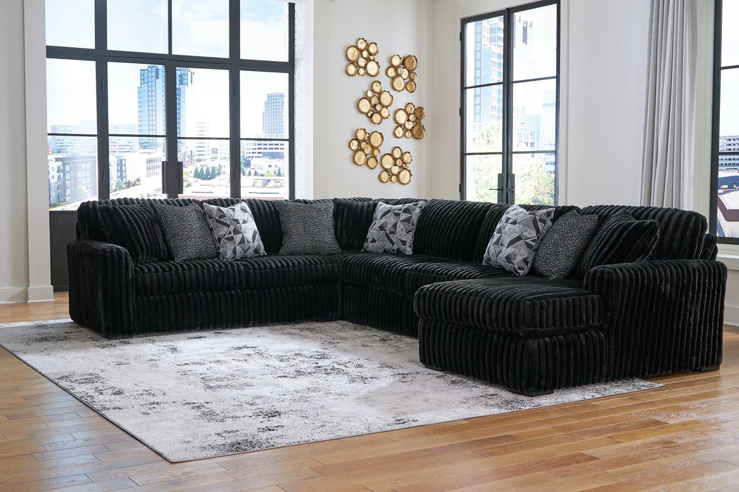Midnight-Madness Sectional with Chaise - Home Furniture And More (Brentwood, MD)