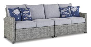 Naples Beach Outdoor Right and Left-arm Facing Loveseat with Cushion (Set of 2)