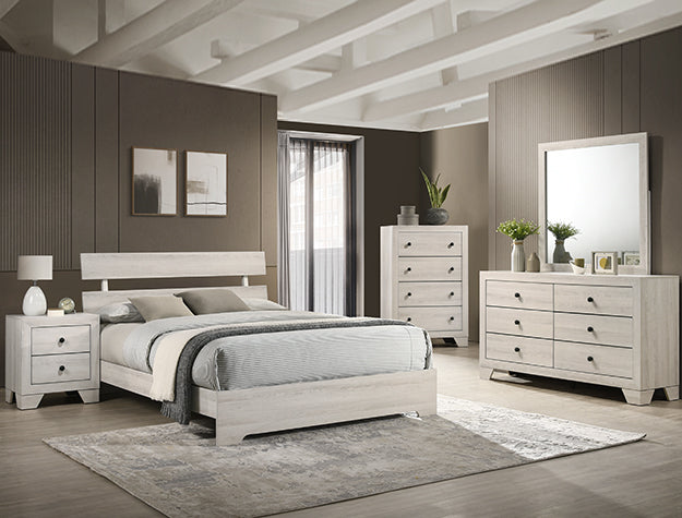 ATTICUS KING PLATFORM BED WHITE