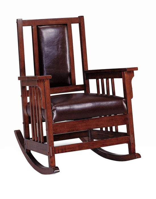 Ida Upholstered Rocking Chair Tobacco and Dark Brown