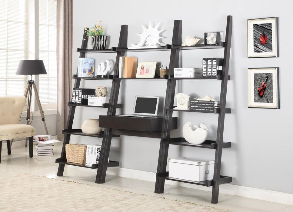 Colella 5-shelf Ladder Bookcase Cappuccino