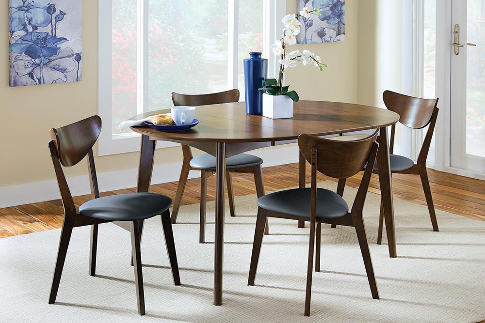 Jedda Upholstered Dining Chairs Dark Walnut and Black (Set of 2)