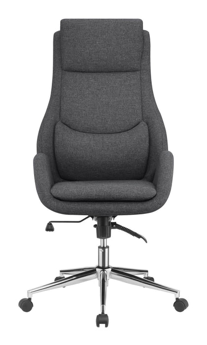 Cruz Upholstered Office Chair with Padded Seat Grey and Chrome