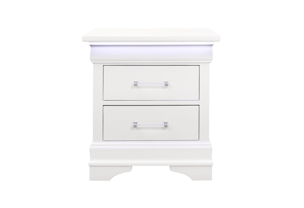 CHARLIE WHITE NIGHTSTAND WITH LED