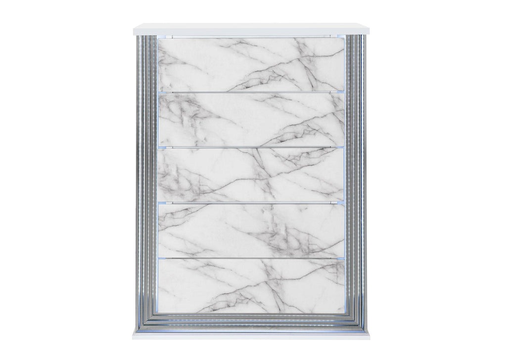 YLIME WHITE MARBLE CHEST WITH LED