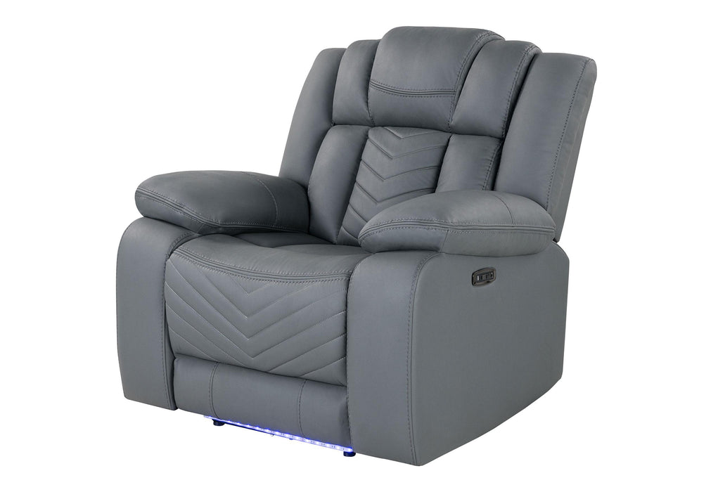 U7068 GREY 10 POWER RECLINER WITH LED