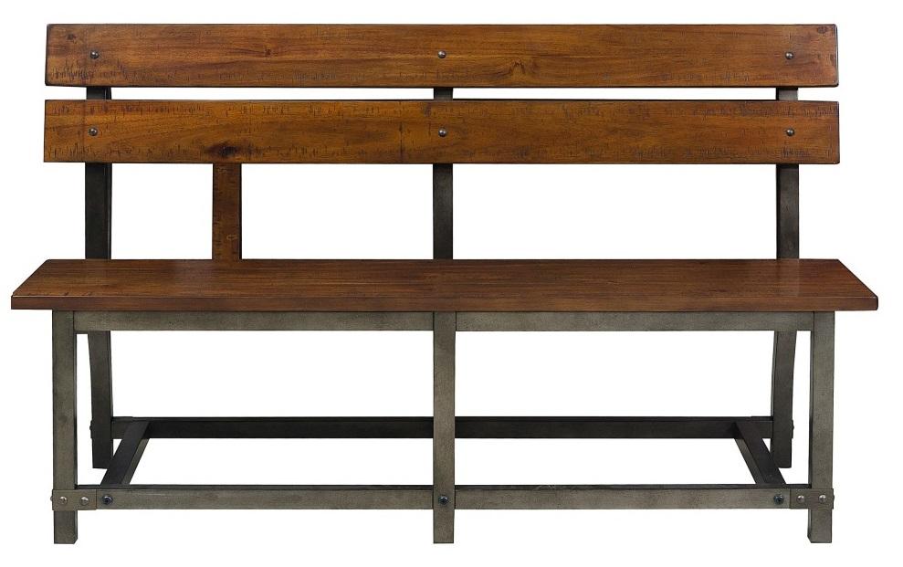 Holverson Bench w/ Back in Rustic Brown 1715-BH