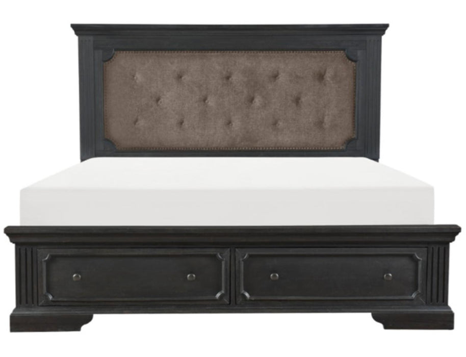 Bolingbrook Queen Upholstered Storage Platform Bed in Coffee 1647-1*