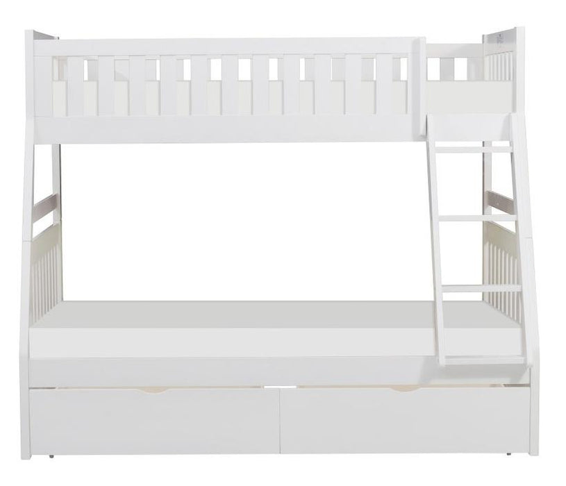 Galen Twin/Full Bunk Bed w/ Storage Boxes in White B2053TFW-1*T