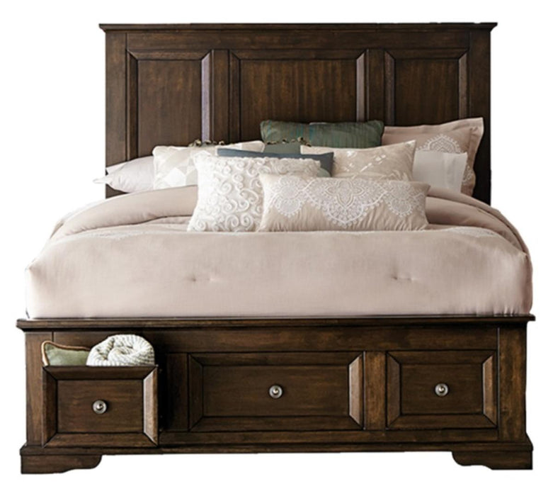 Eunice King Platform Bed with Footboard Storage in Espresso 1844KDC-1EK*