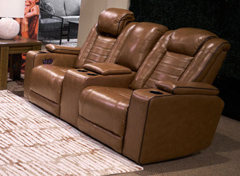 Gruaro Power Reclining Loveseat with Console - Home Furniture And More (Brentwood, MD)