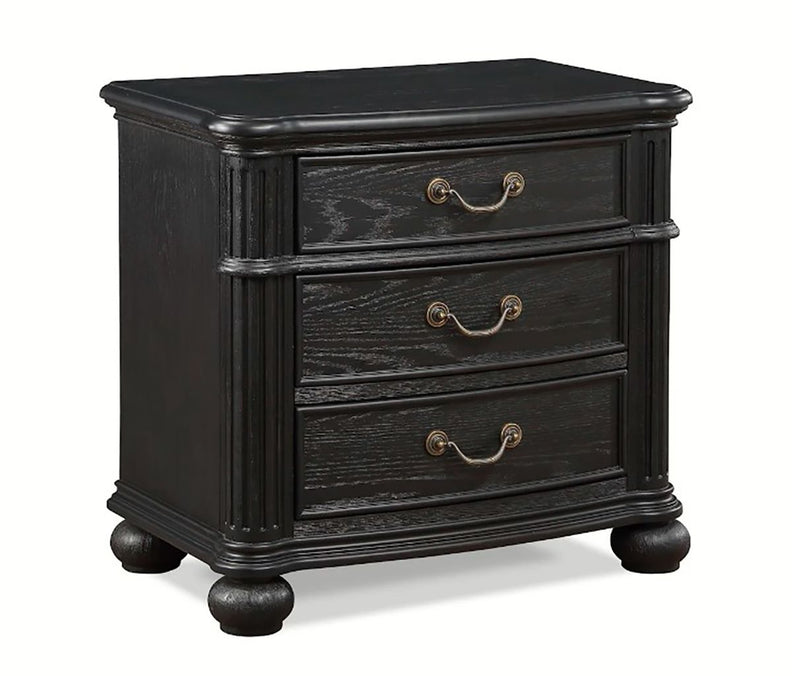 Crown Mark Furniture Kingsbury 3 Drawer Nightstand in Black image