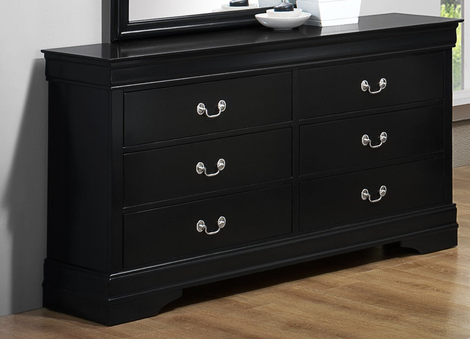 Crown Mark Furniture Louis Philip Dresser in Black