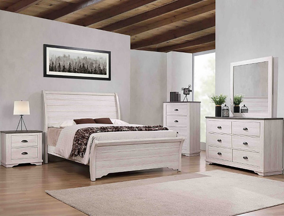 Crown Mark Furniture Coralee King Sleigh Bed in White B8130-K